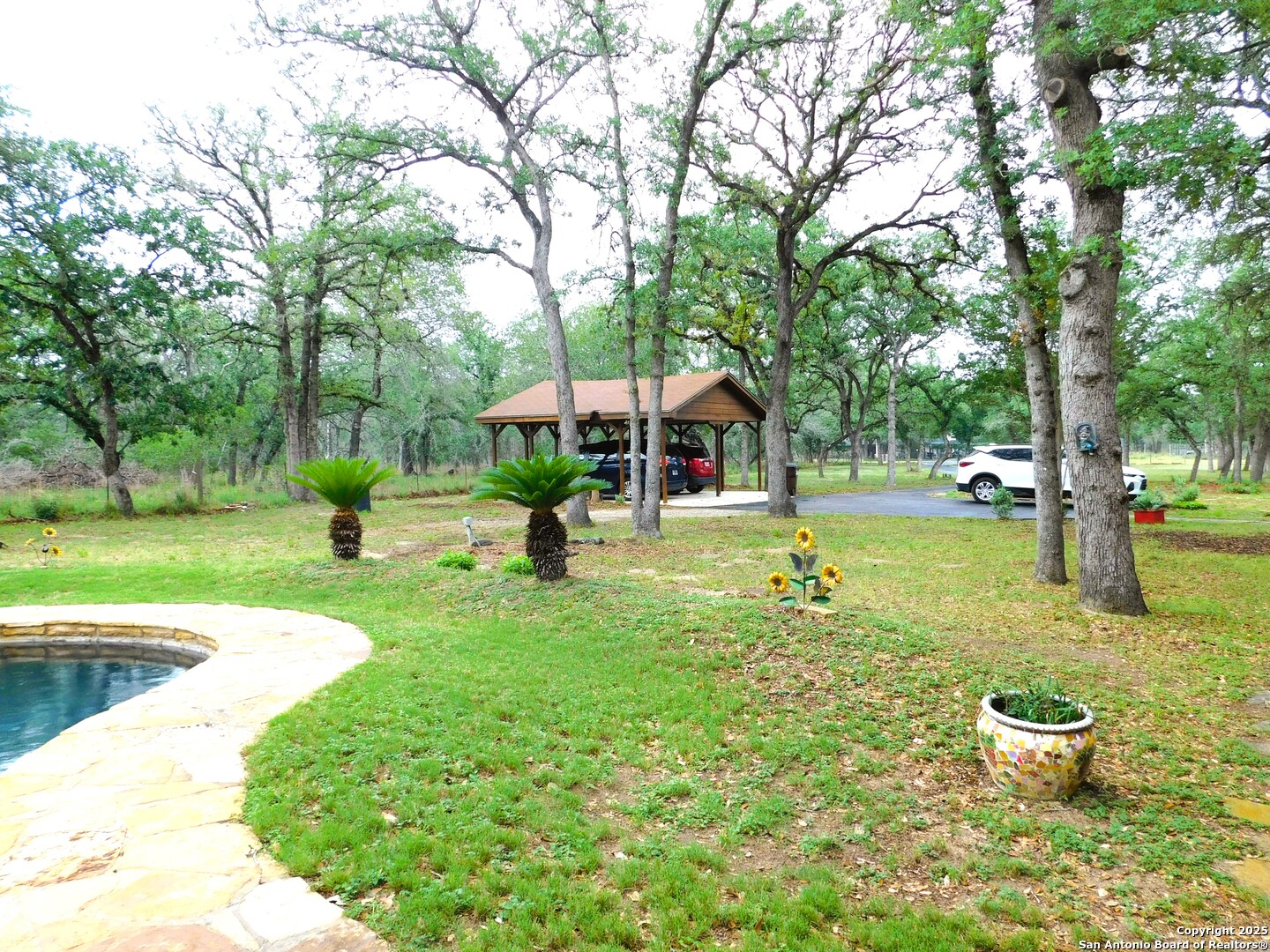 525 Cherry Ridge Floresville, TX 78114 - Photo 35 of 35 a view of a swimming pool with a patio