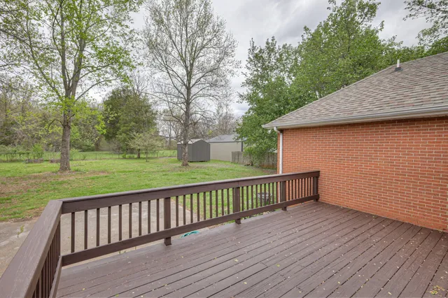 a view of a wooden deck