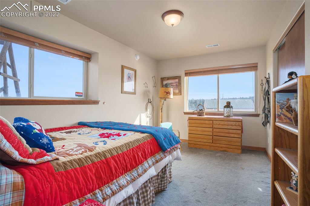 10695 Walker Road Colorado Springs, CO 80908 - Photo 30 of 49 a bedroom with a bed and a window