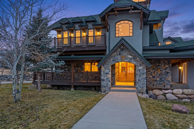246 Woods Creek Road Morgan, UT 84050 - Photo 4 of 69 Stone-clad entryway with double wooden doors
