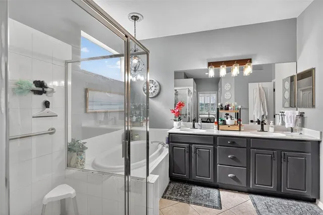 a view of a swimming pool with a patio