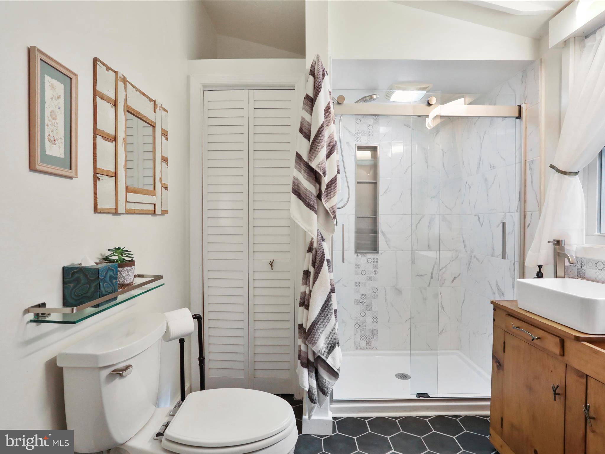 570 Cedar Road Strasburg, VA 22657 - Photo 16 of 47 a bathroom with a sink toilet and shower