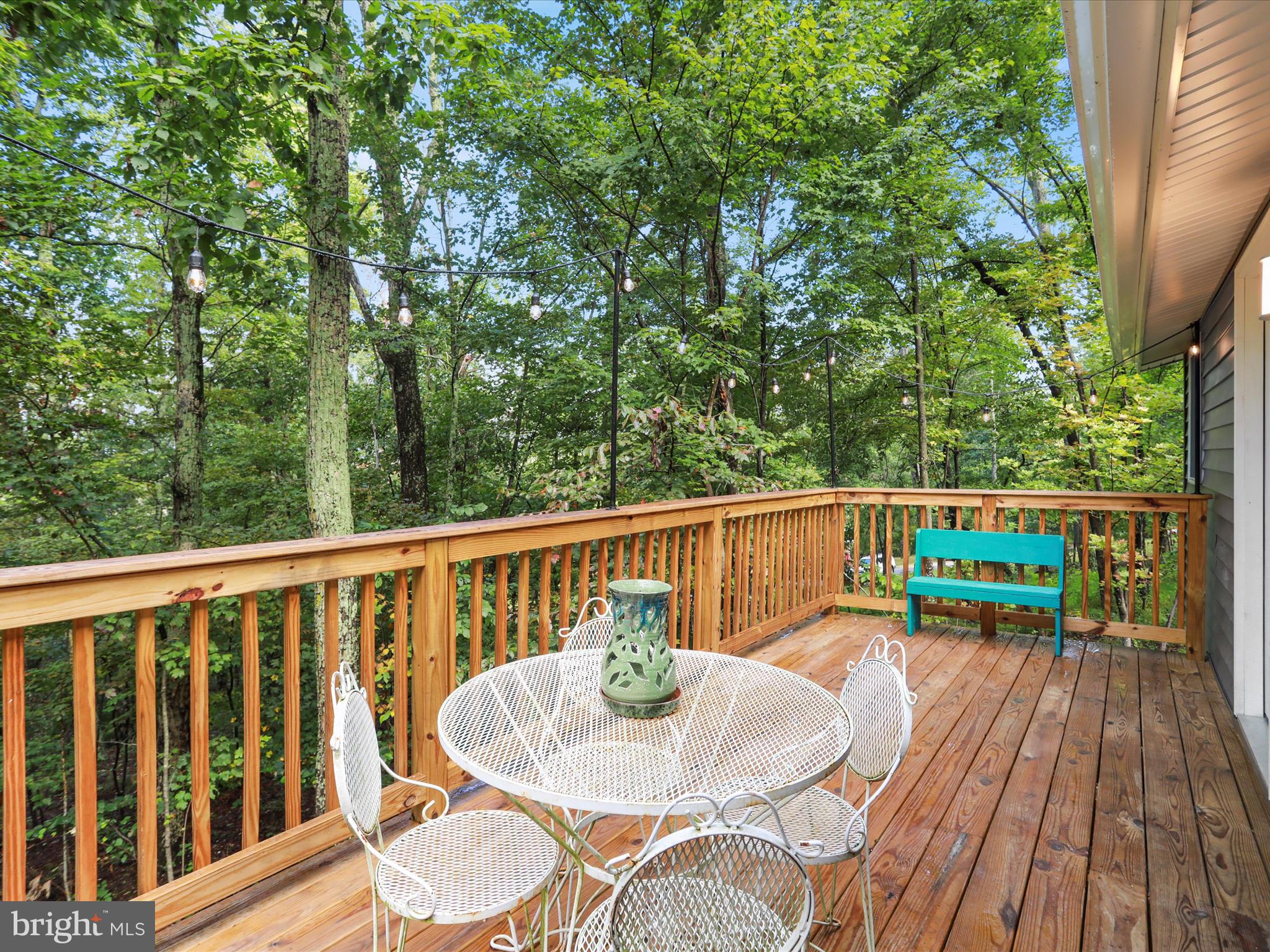 570 Cedar Road Strasburg, VA 22657 - Photo 23 of 47 a balcony with wooden floor and outdoor seating