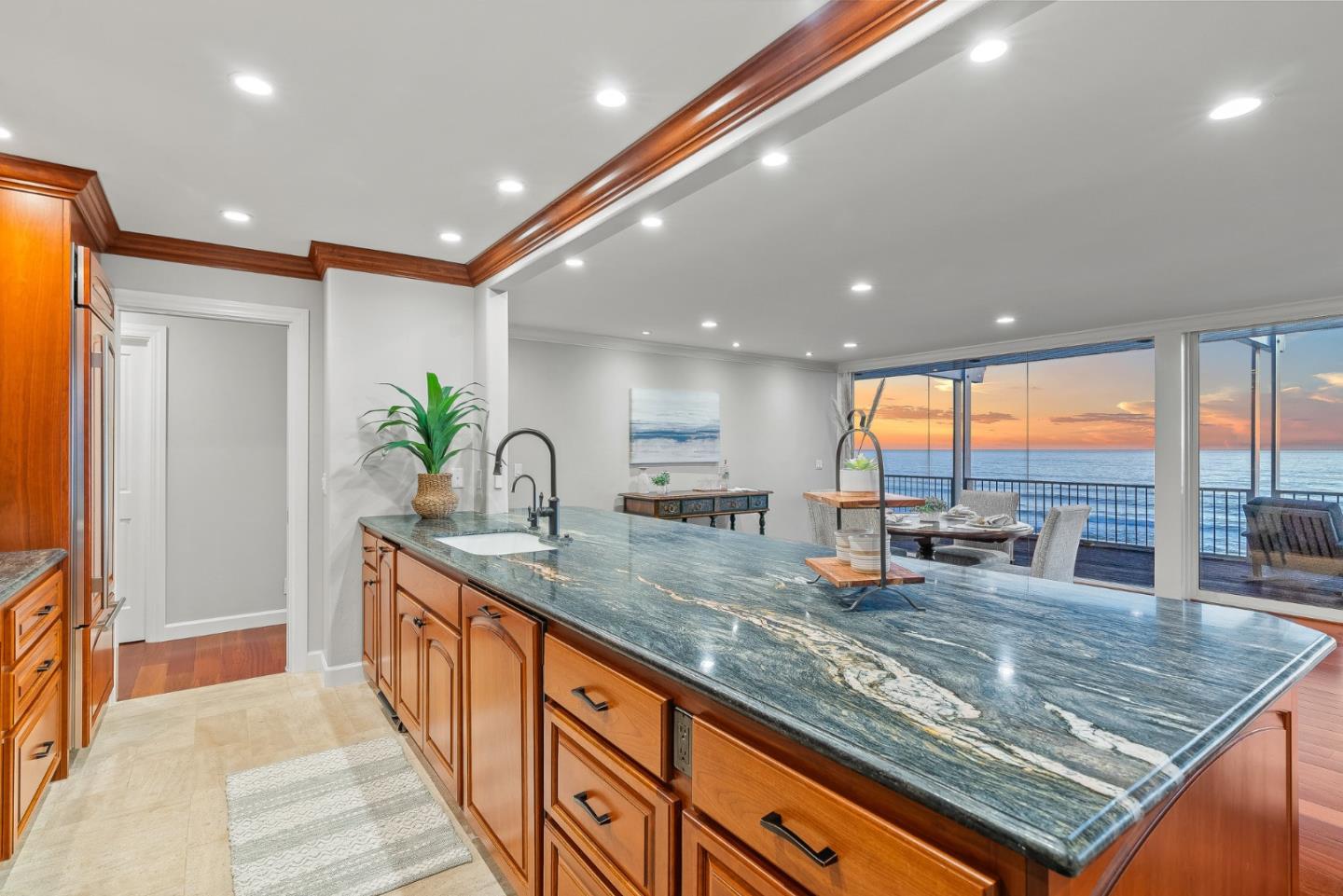 300 Oceanview Drive, Unit 401 La Selva Beach, CA 95076 - Photo 22 of 44 a kitchen with counter top space and living room