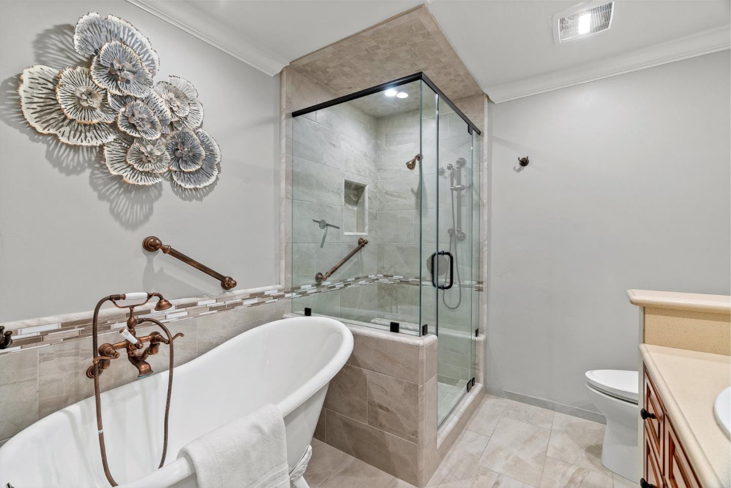 300 Oceanview Drive, Unit 401 La Selva Beach, CA 95076 - Photo 30 of 44 a bathroom with a sink a toilet and shower