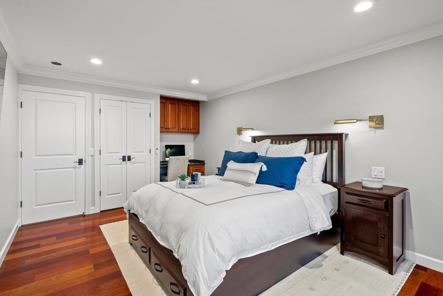 300 Oceanview Drive, Unit 401 La Selva Beach, CA 95076 - Photo 35 of 44 a bedroom with bed and two window