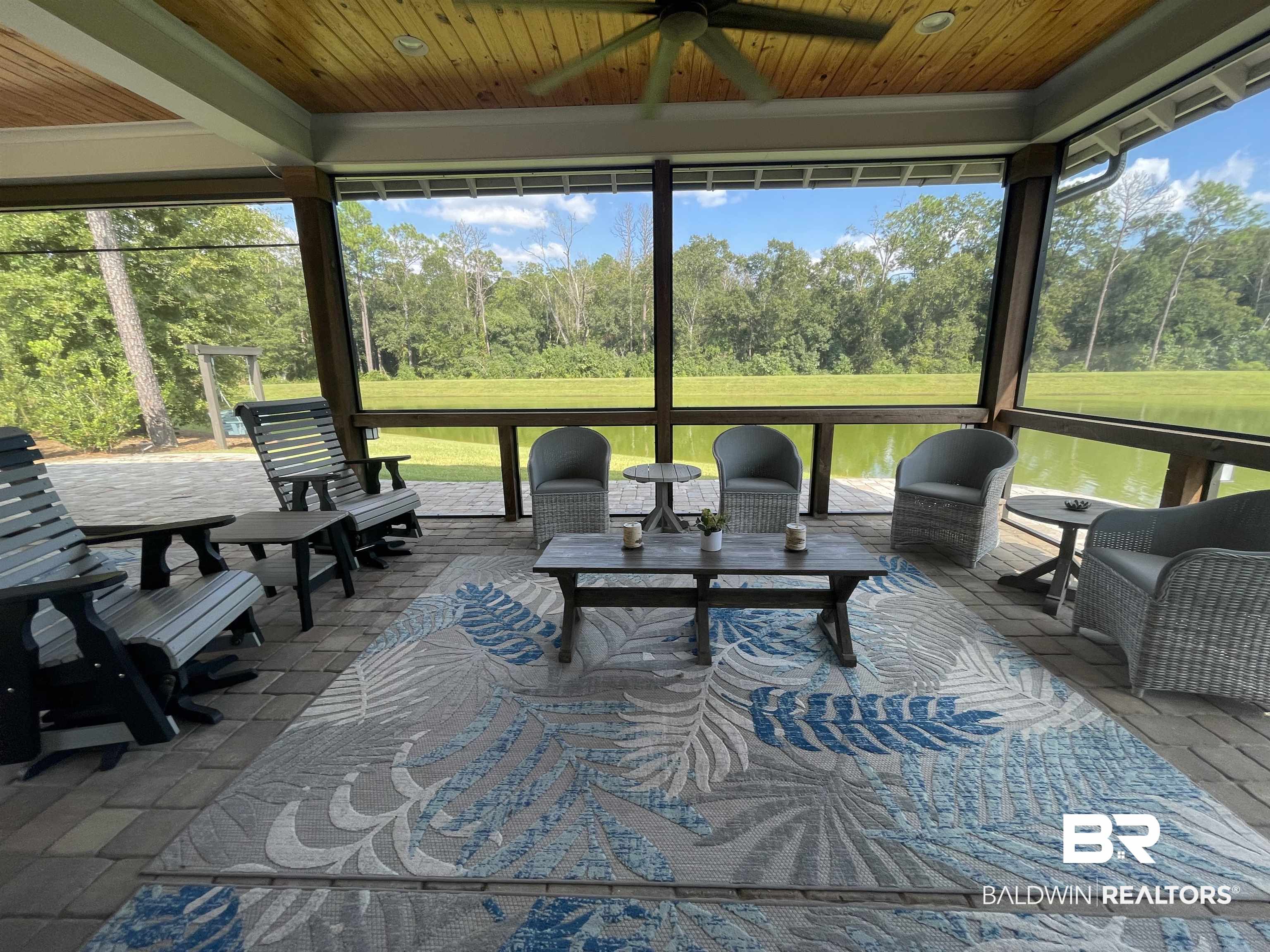 6 Fairhope Motorcoach Loop Fairhope, AL 36532 - Photo 23 of 33 Sunroom / solarium with wood ceiling, a water view, and a healthy amount of sunlight