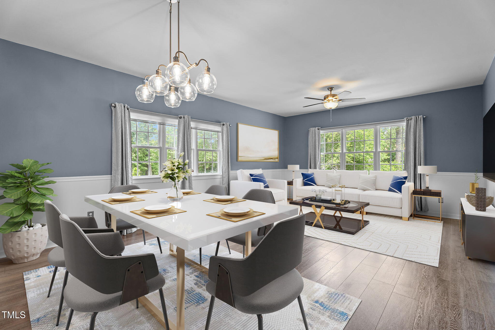 225 Sacred Fire Road Louisburg, NC 27549 - Photo 5 of 61 Virtually staged Living Room & Dining Room