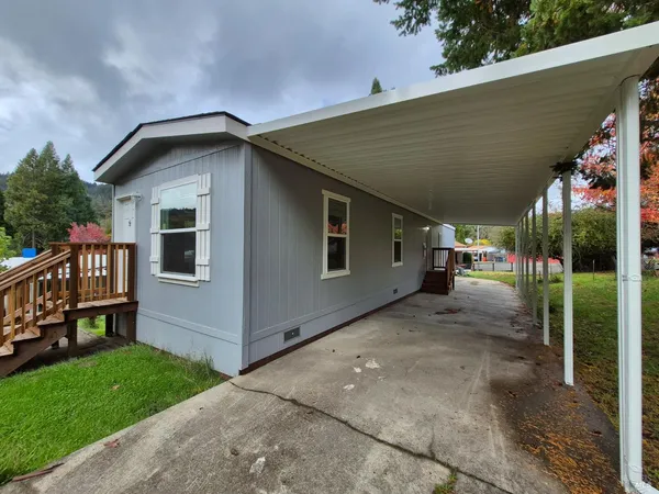 a house view with a garden space
