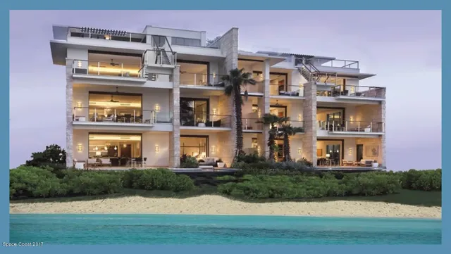 a front view of a multi story building