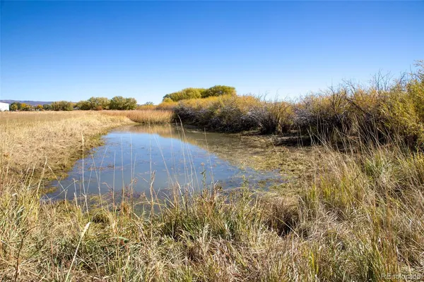 a view of a lake with a big yard