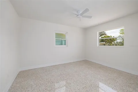 an empty room with a window