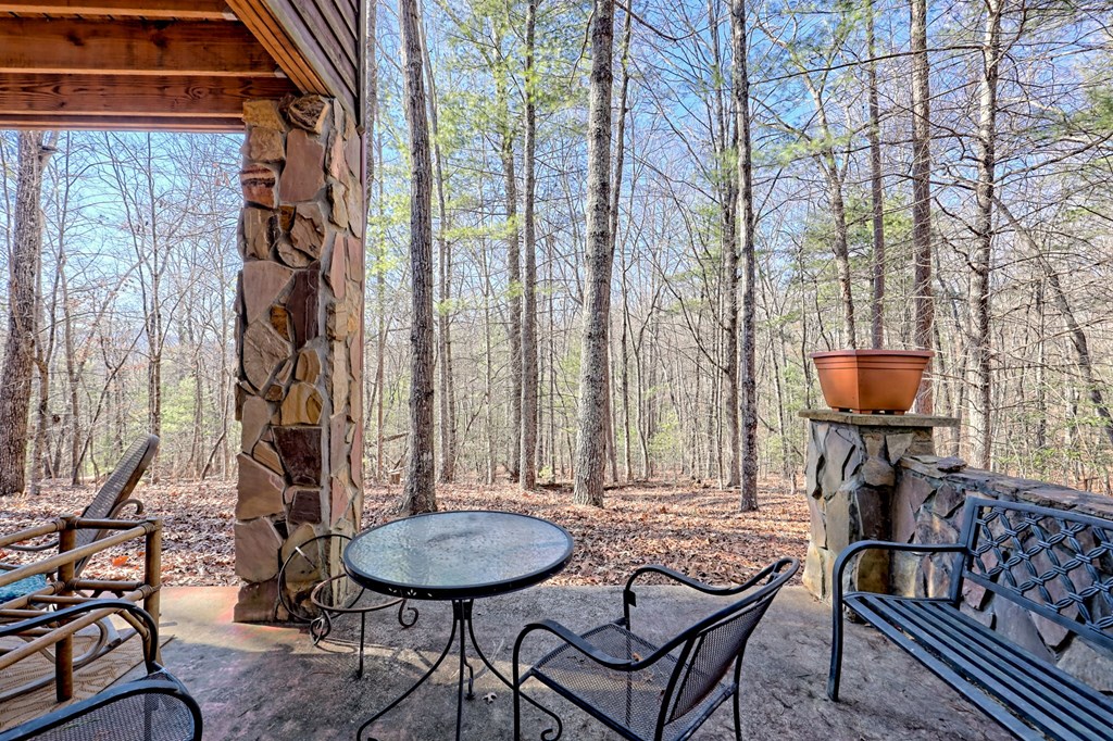 601 Sierra Circle Murphy, NC 28906 - Photo 46 of 87 a backyard of a house with barbeque oven table and chairs