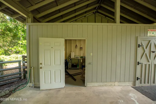 a view of a door of the house