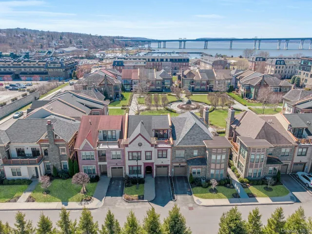 a view of a city and lake