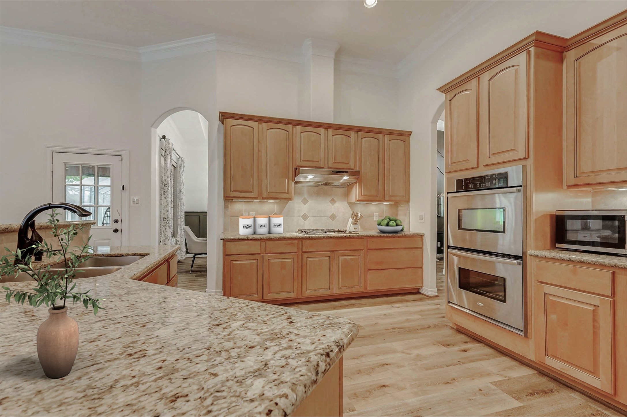 4403 Wickby Street Fulshear, TX 77441 - Photo 16 of 50 a kitchen with stainless steel appliances granite countertop a sink dishwasher stove and refrigerator