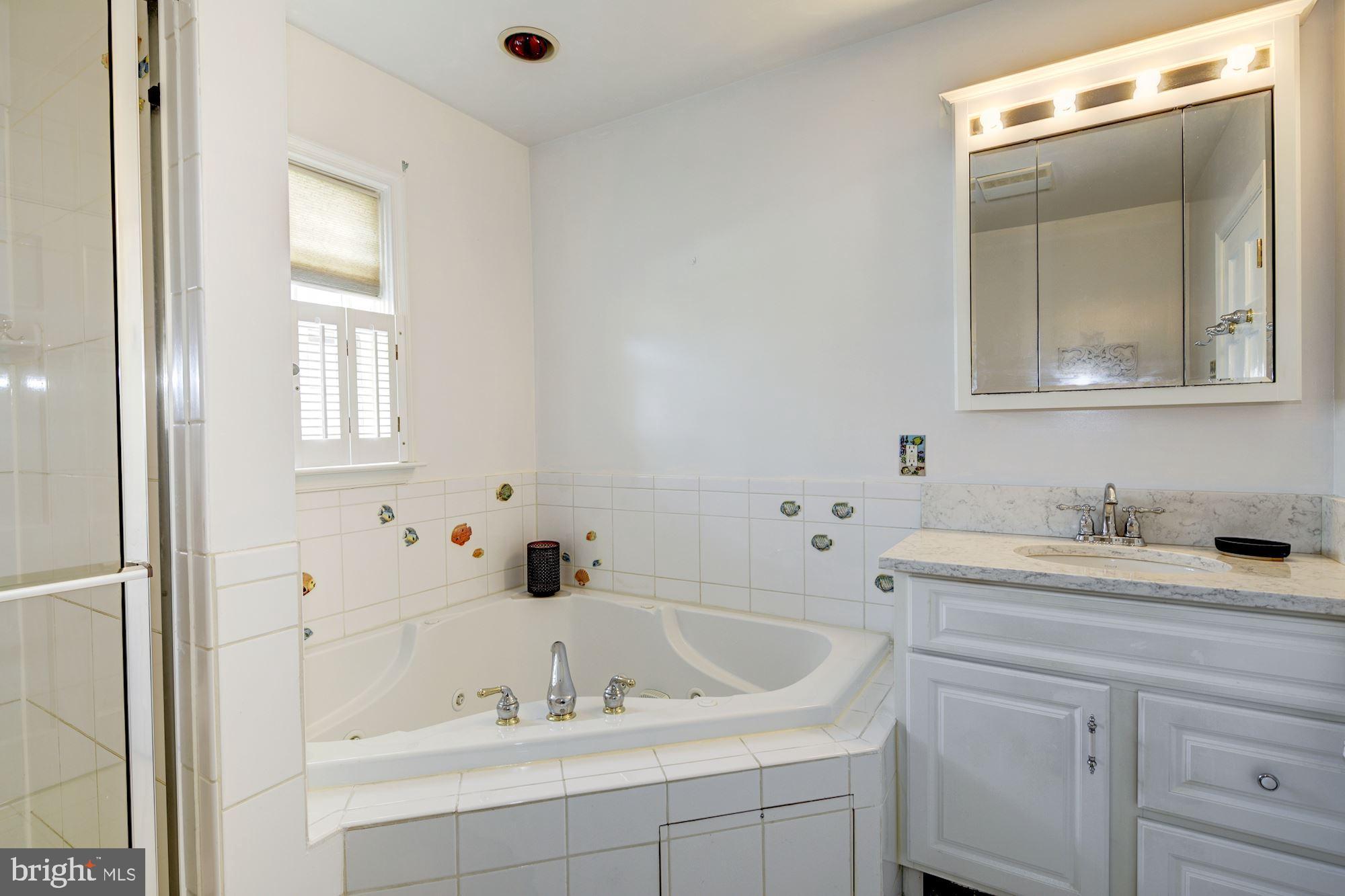 716 Stoneleigh Road Baltimore, MD 21212 - Photo 33 of 44 Renovated hall bath with sep tub and shower.