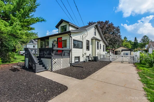 a view of a house with a patio