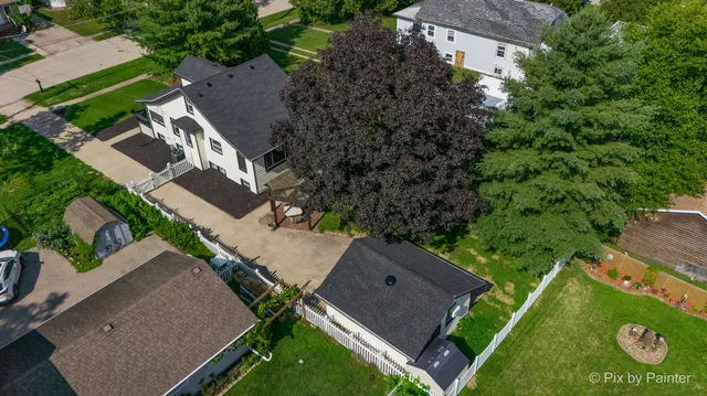 an aerial view of a house