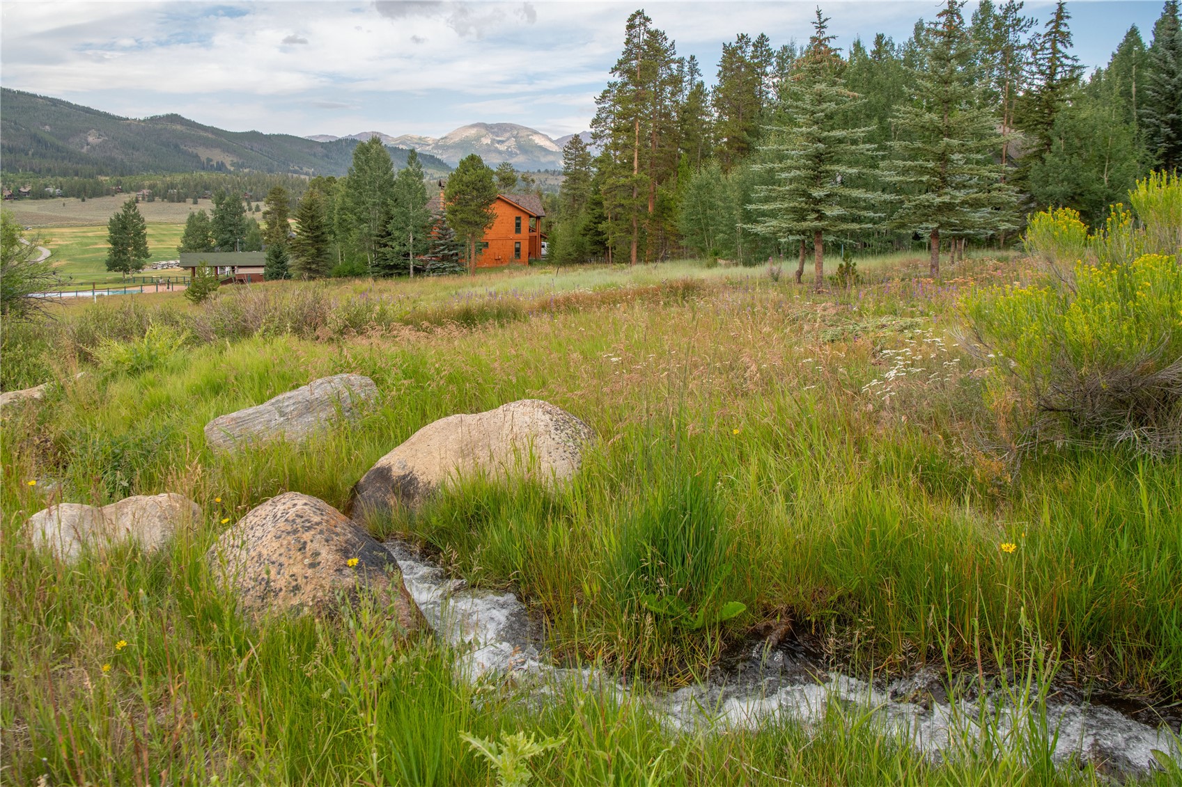Enjoy the sounds of the seasonal stream flowing thru the open space