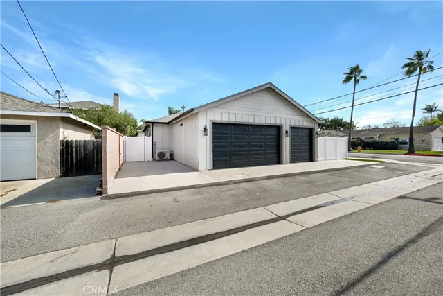 an aerial view of a house having patio