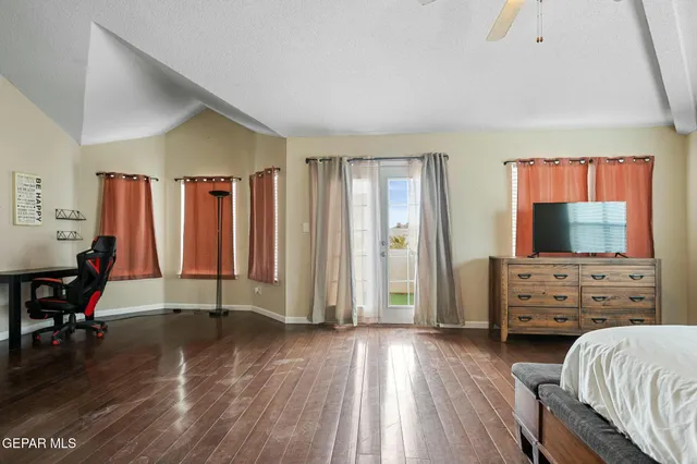 an aerial view of a highlighted house