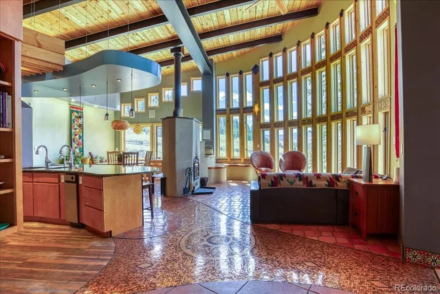 a living room with furniture