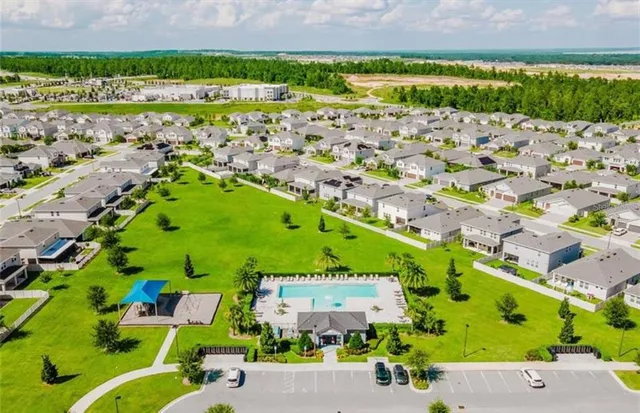 an aerial view of a city