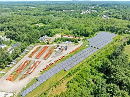 an aerial view of a house