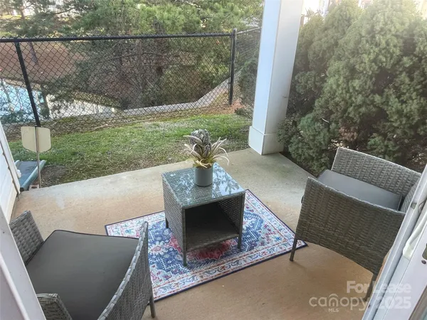 a view of an outdoor sitting space