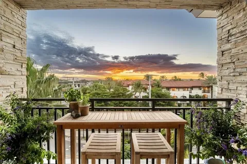 a view of city from a balcony