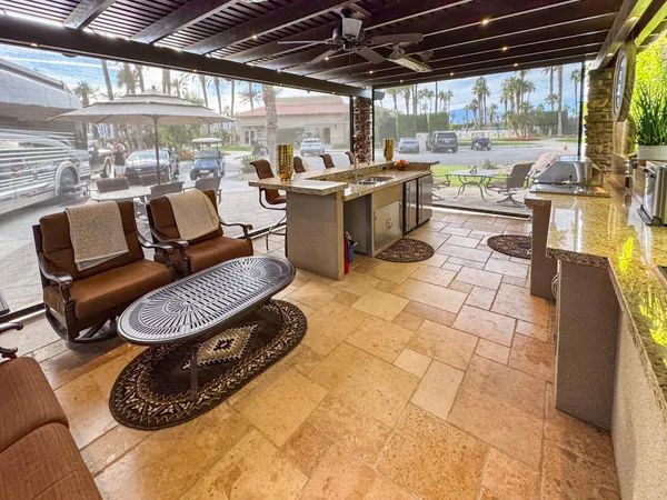 a room with furniture