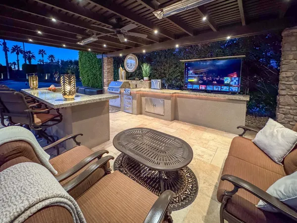 a outdoor space with patio lots of furniture