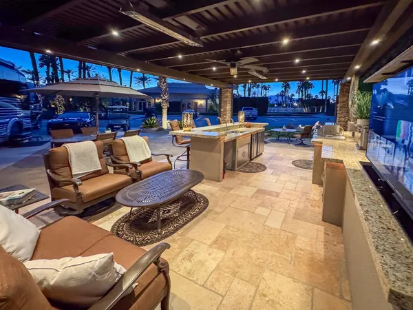 a room with furniture