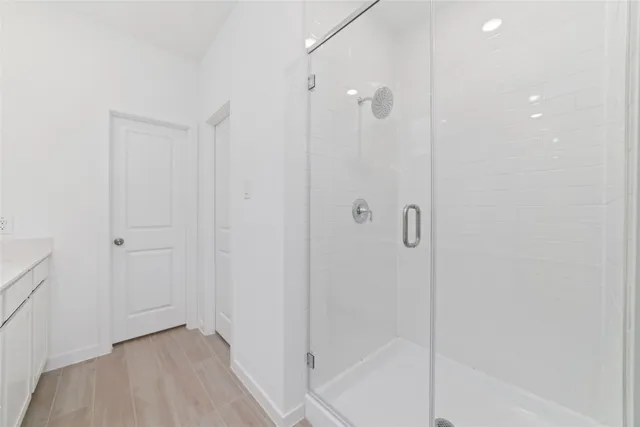 a bathroom with a shower