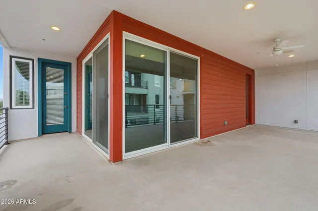 a view of balcony with stairs