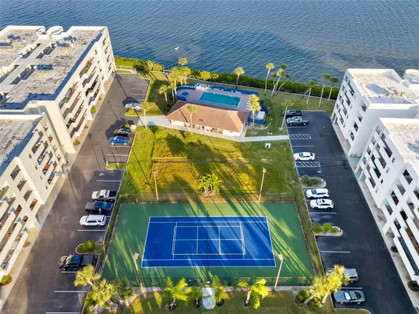 an aerial view of a city