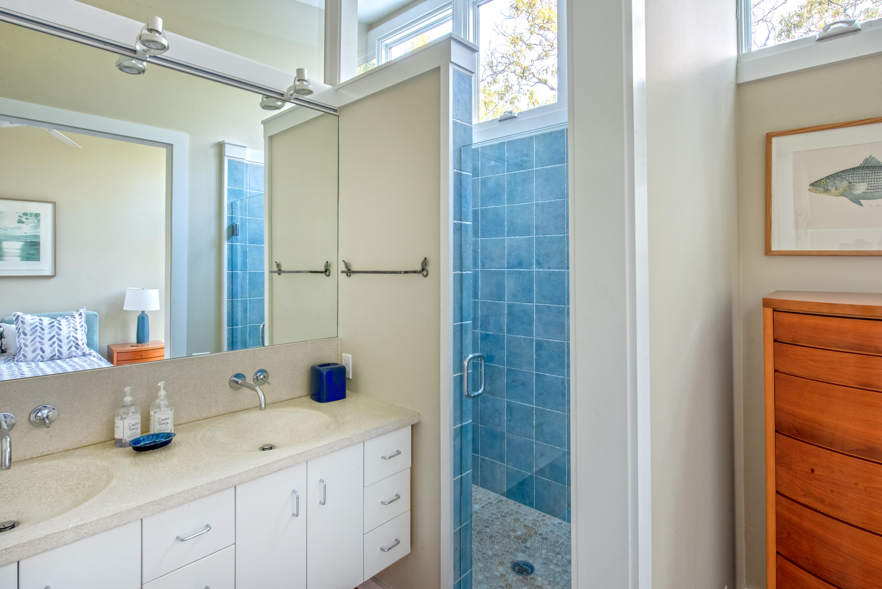 30 Gulch Road Wellfleet, MA 02667 - Photo 28 of 41 a bathroom with a double vanity sink mirror and double