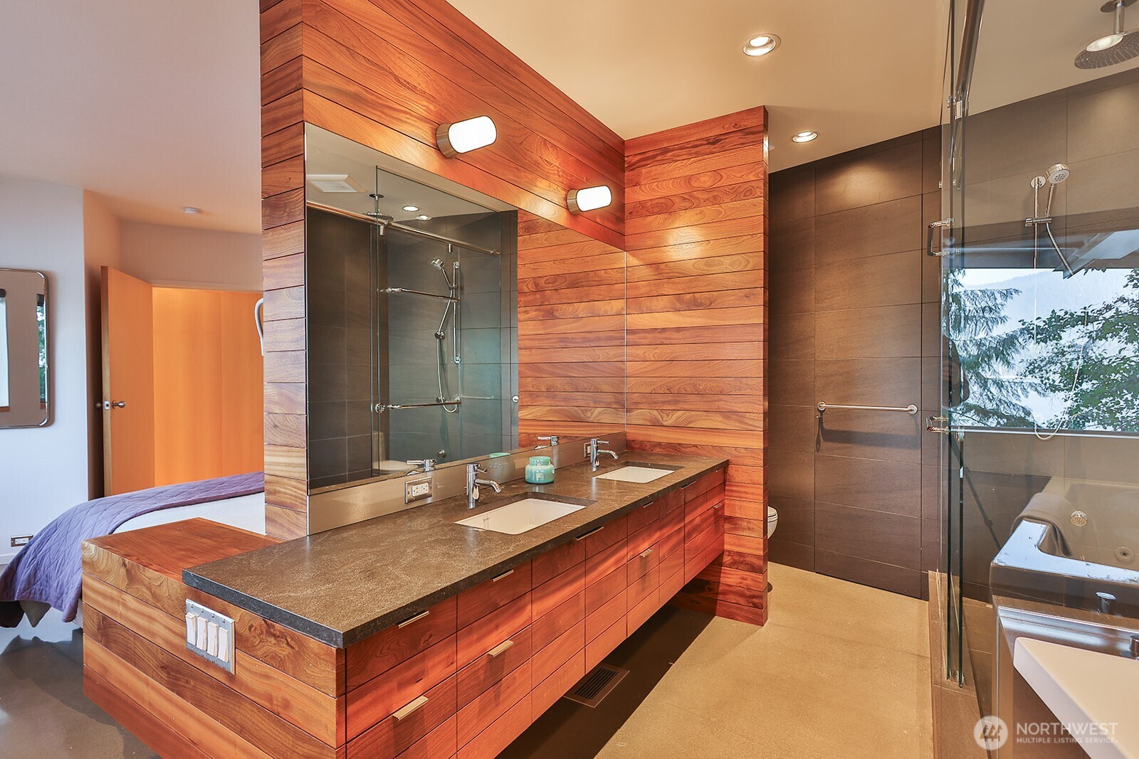 15810 Cedar Brae Road Leavenworth, WA 98826 - Photo 18 of 40 a bathroom with a sink and a mirror
