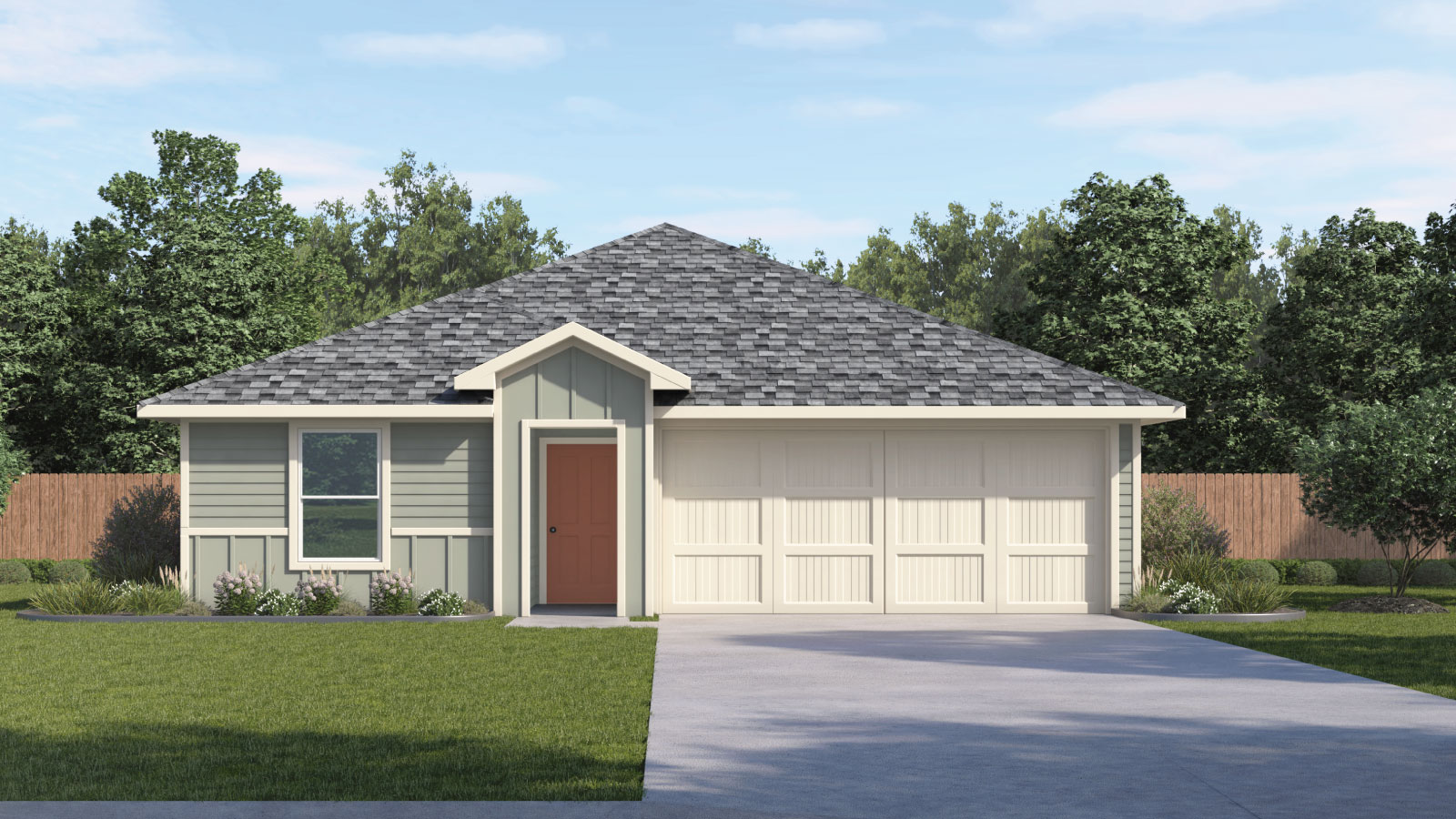 134 Balmorhea Street Kyle, TX 78640 - Photo 1 of 16 a front view of a house with a garden and yard