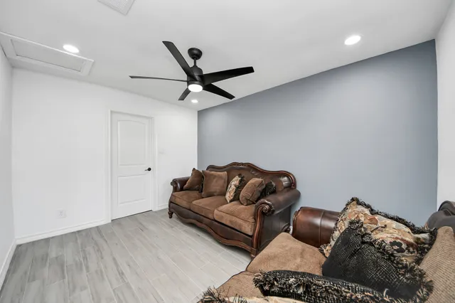 a living room with furniture