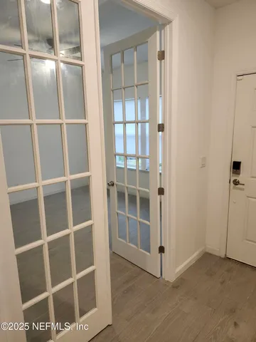 a view of an empty room with empty room