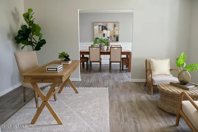 a room with toys and a chandelier
