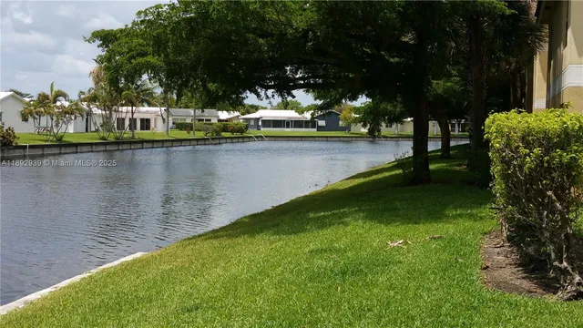 a view of a lake with houses