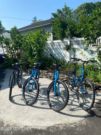 a view of trees and patio