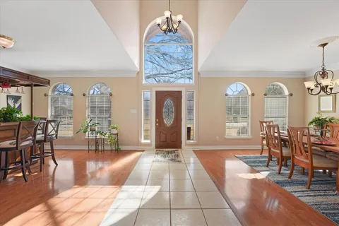 a living room with furniture