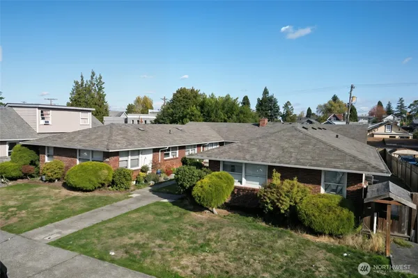 an aerial view of a house