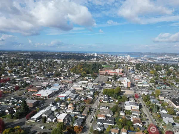 an aerial view of multiple house