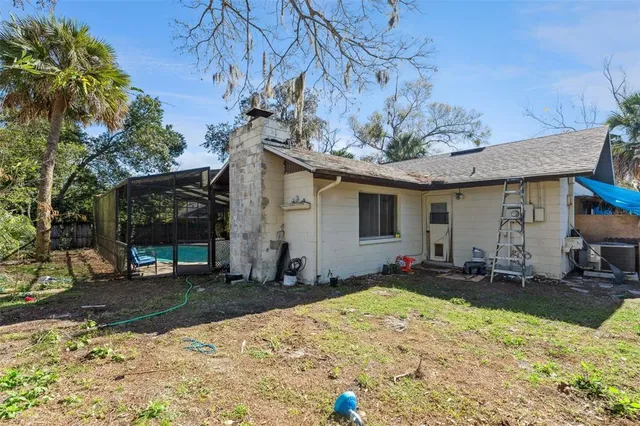 a view of a house with a patio