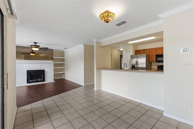 a view of a livingroom with a fireplace